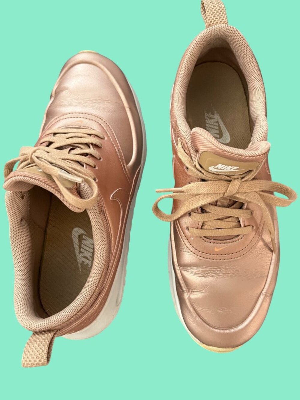 Nike Air Max Thea Premium Metallic Bronze Sneakers - Picture 2 of 8